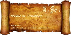 Manheim Zsombor névjegykártya